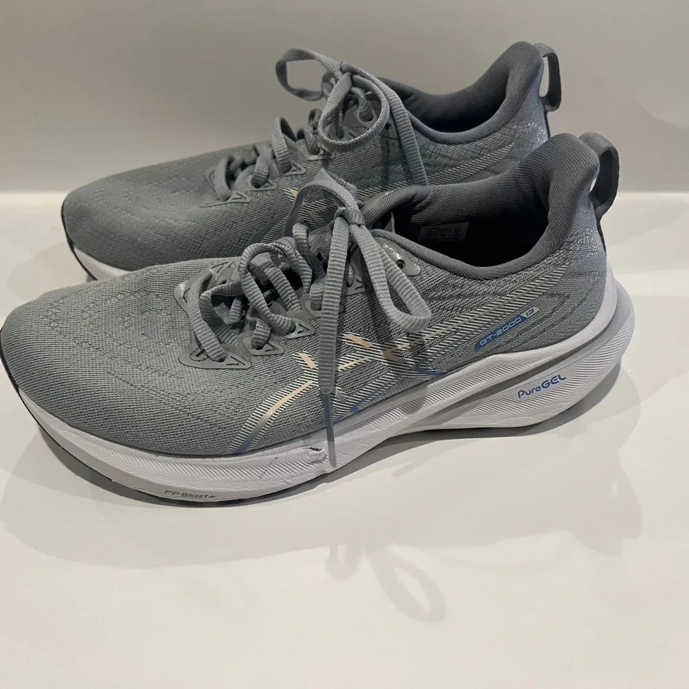 Asics GT-2000 12 Grey Blue Running Shoes Womens 6.5 1012B666 PureGEL FF‎ Blast+
